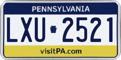 PA license plate LXU2521