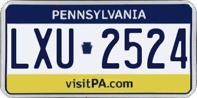 PA license plate LXU2524