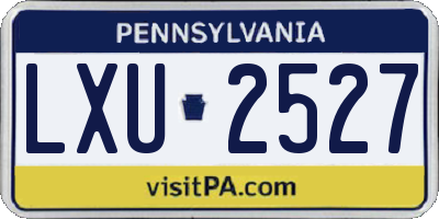 PA license plate LXU2527