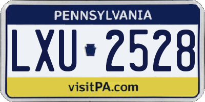 PA license plate LXU2528