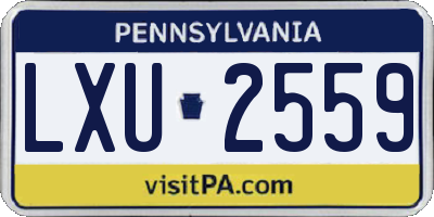 PA license plate LXU2559