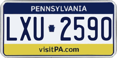 PA license plate LXU2590