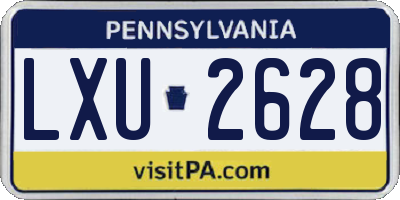 PA license plate LXU2628