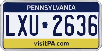 PA license plate LXU2636