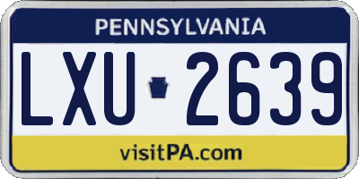 PA license plate LXU2639