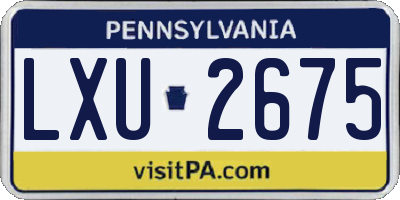 PA license plate LXU2675
