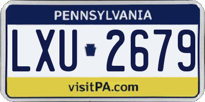 PA license plate LXU2679