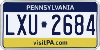 PA license plate LXU2684