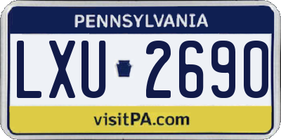 PA license plate LXU2690