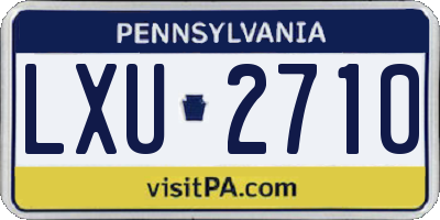 PA license plate LXU2710