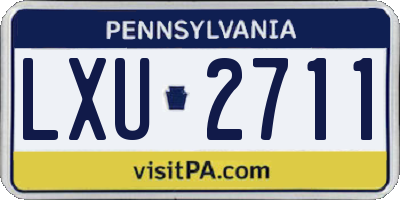PA license plate LXU2711