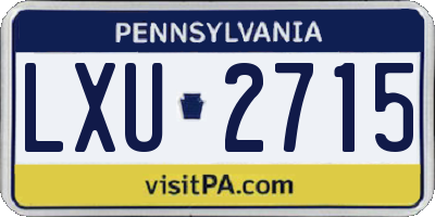PA license plate LXU2715