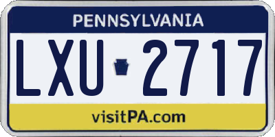 PA license plate LXU2717