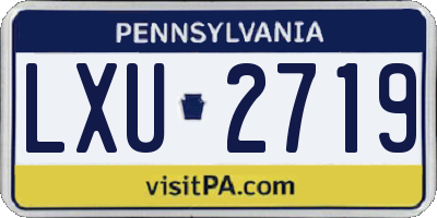 PA license plate LXU2719