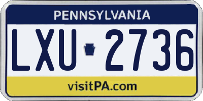 PA license plate LXU2736