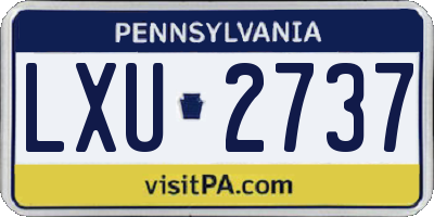 PA license plate LXU2737