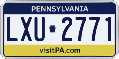 PA license plate LXU2771