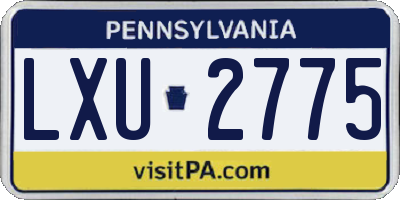 PA license plate LXU2775