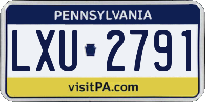 PA license plate LXU2791