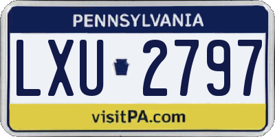 PA license plate LXU2797