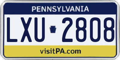 PA license plate LXU2808