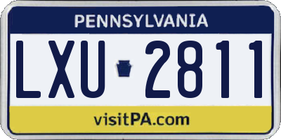 PA license plate LXU2811