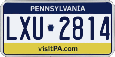 PA license plate LXU2814
