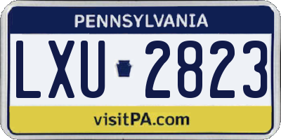PA license plate LXU2823