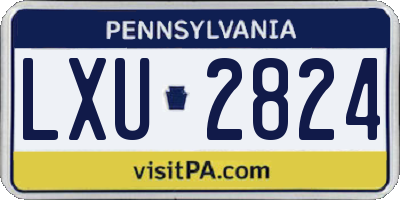 PA license plate LXU2824