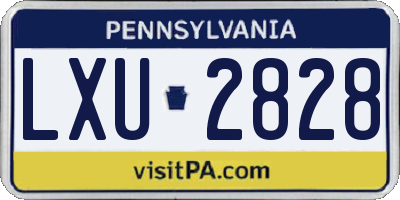 PA license plate LXU2828