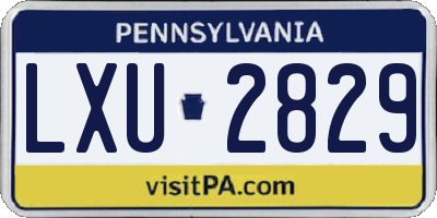 PA license plate LXU2829