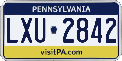 PA license plate LXU2842