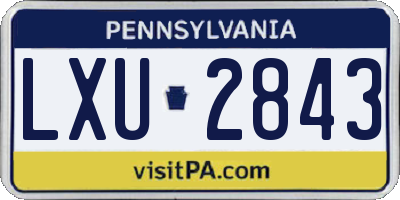 PA license plate LXU2843