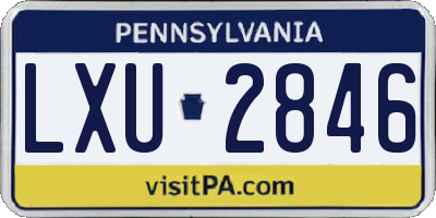 PA license plate LXU2846