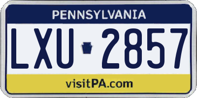 PA license plate LXU2857