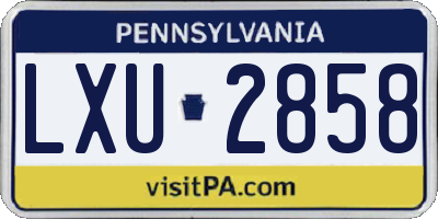 PA license plate LXU2858