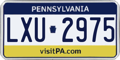 PA license plate LXU2975