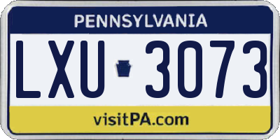 PA license plate LXU3073