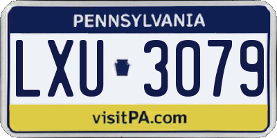 PA license plate LXU3079