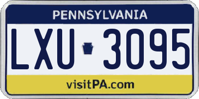 PA license plate LXU3095