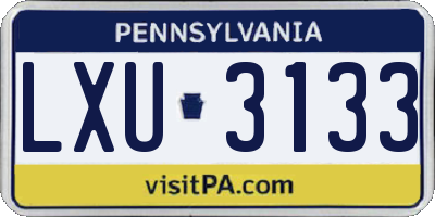 PA license plate LXU3133