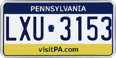 PA license plate LXU3153