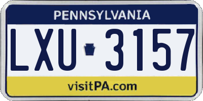 PA license plate LXU3157