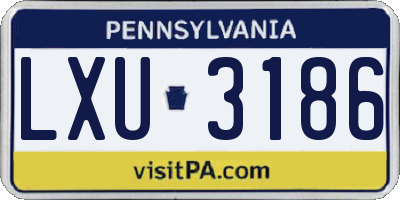 PA license plate LXU3186