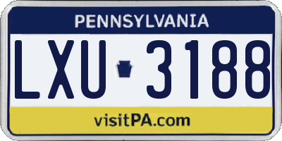 PA license plate LXU3188