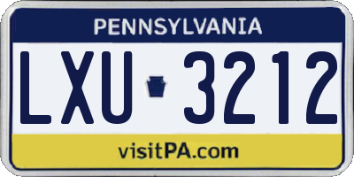 PA license plate LXU3212