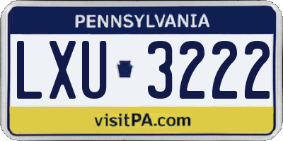 PA license plate LXU3222