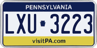 PA license plate LXU3223
