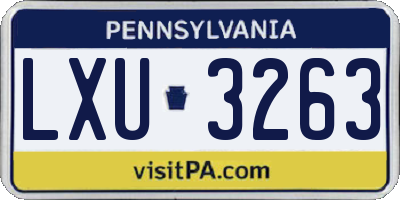 PA license plate LXU3263