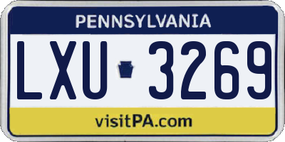 PA license plate LXU3269